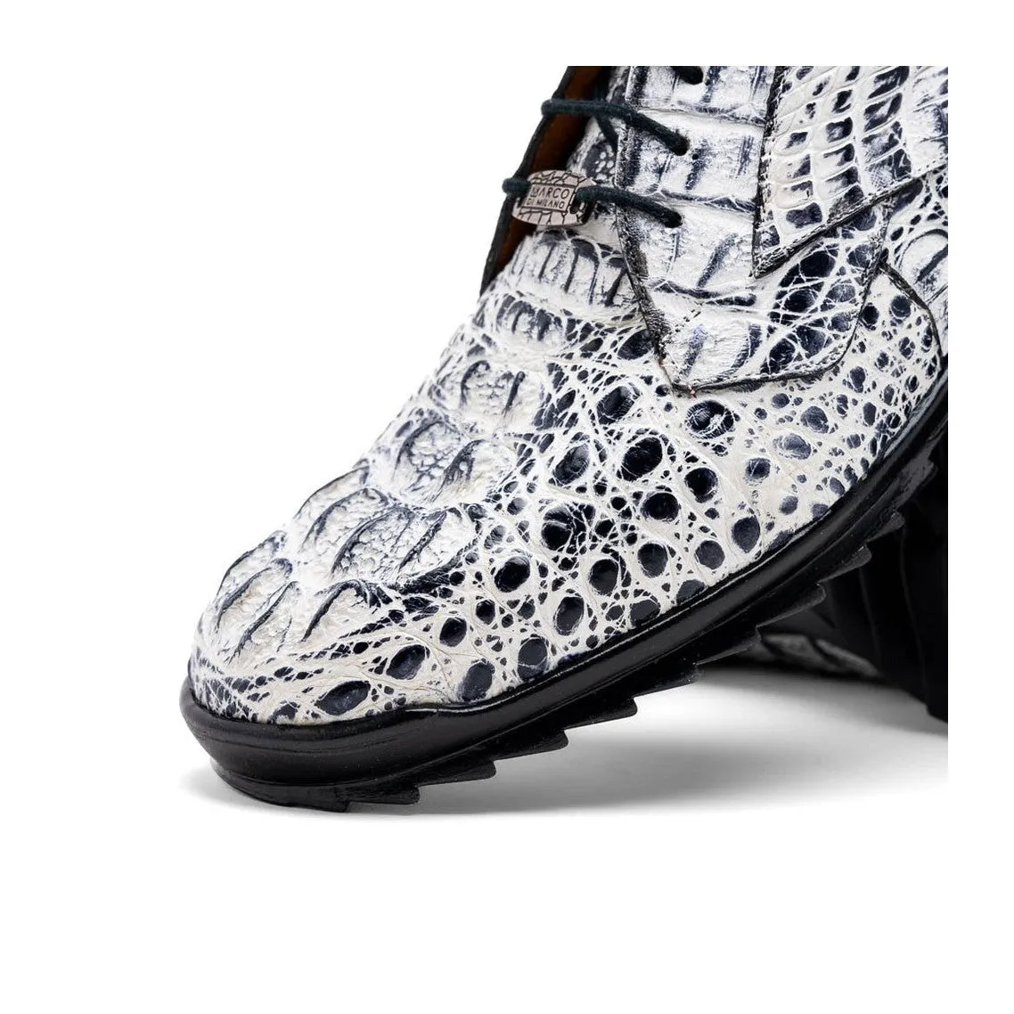 Marco Di Milano Kratos Men's Shoes Brown Exotic Caiman Crocodile Sport Sneakers (MDM1176)