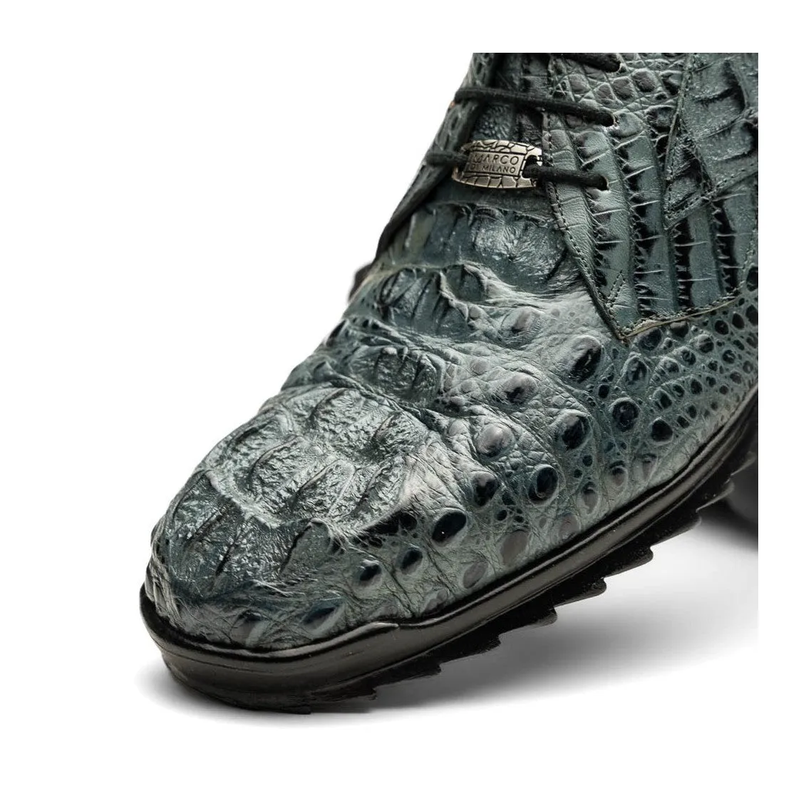 Marco Di Milano Kratos Men's Shoes Brown Exotic Caiman Crocodile Sport Sneakers (MDM1176)