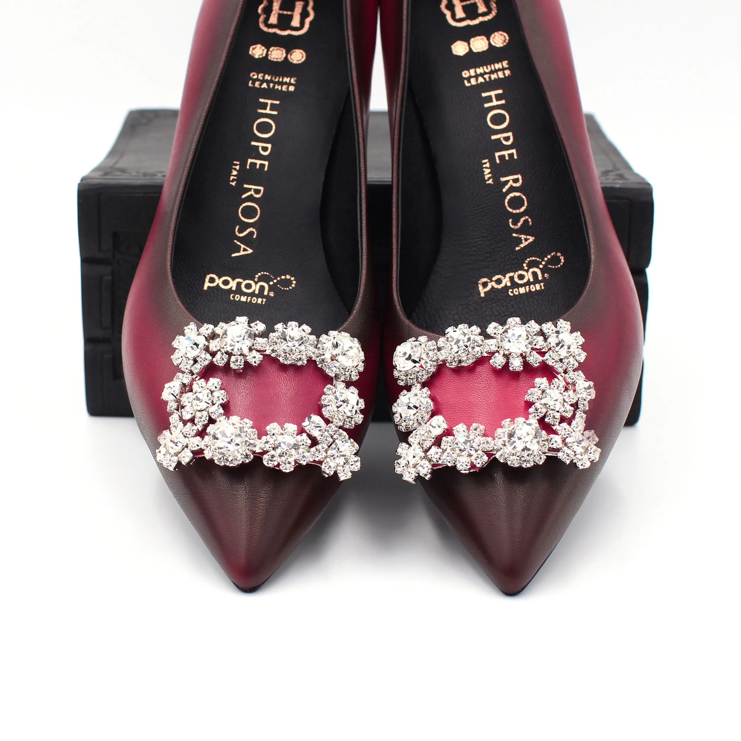Marylyn Hand-painted Pink Crystal Kitten Heel Pump