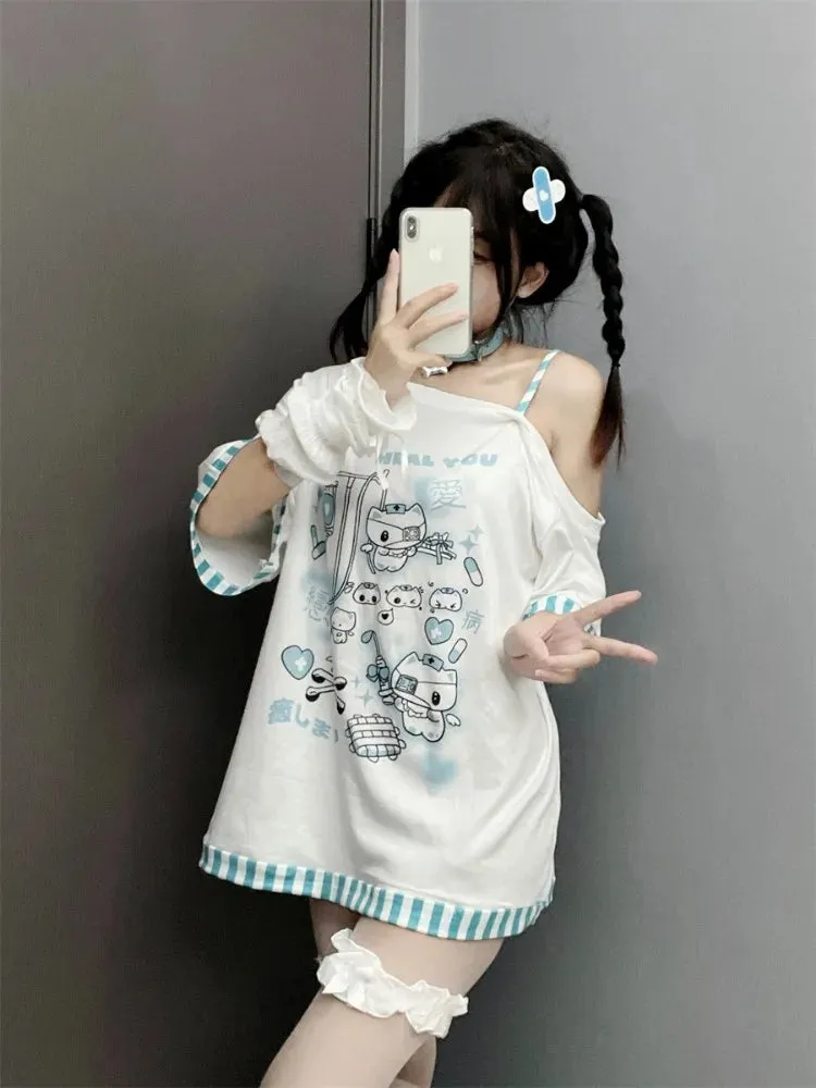 Medical Meow Tee – Kawaii Nurse Cat Graphic Oversized T-Shirt From Kawaii Stop