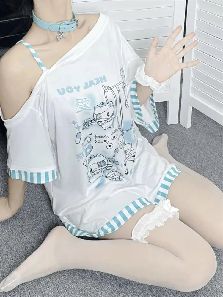 Medical Meow Tee – Kawaii Nurse Cat Graphic Oversized T-Shirt From Kawaii Stop