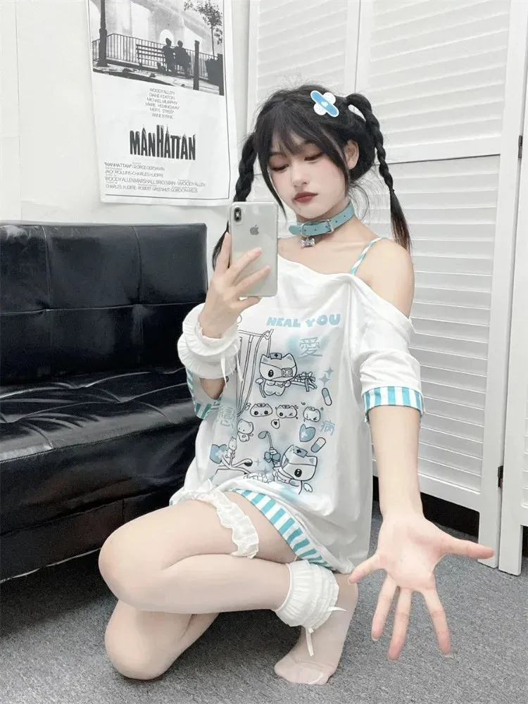 Medical Meow Tee – Kawaii Nurse Cat Graphic Oversized T-Shirt From Kawaii Stop