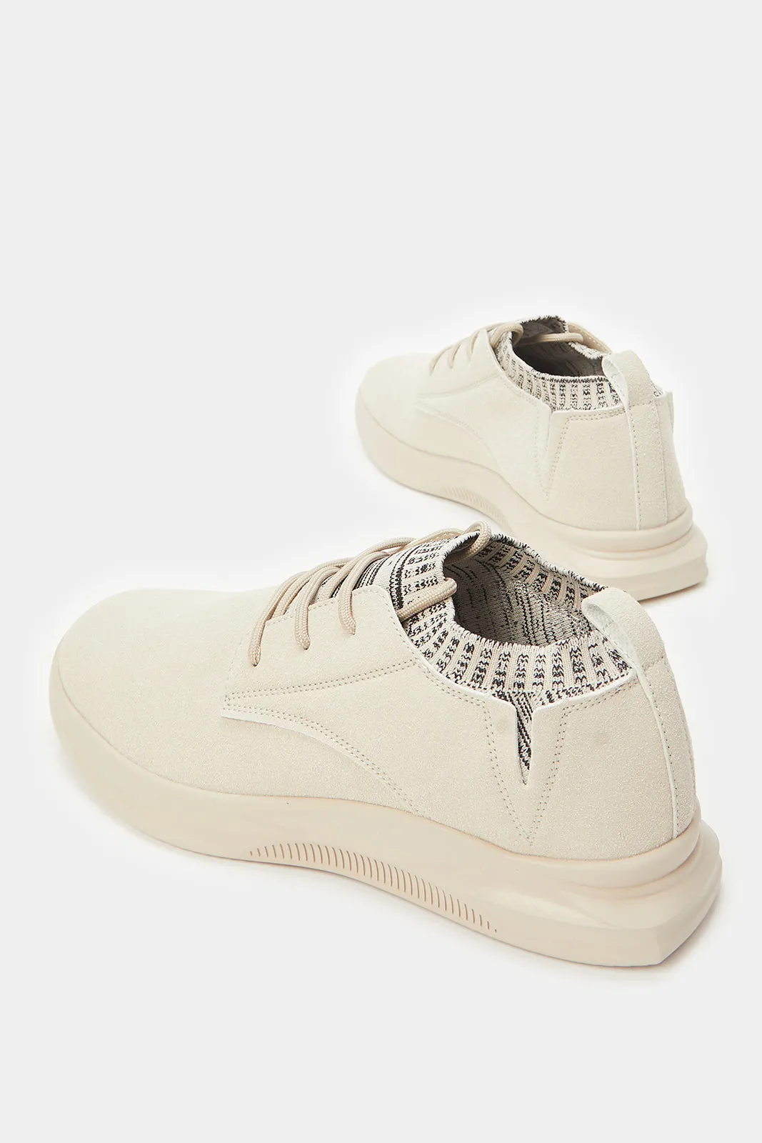Men Beige Lace Up Derby