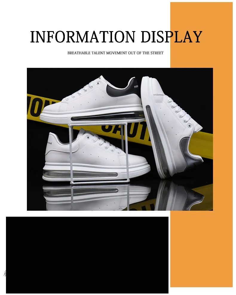Men's and Women's PU LEATHER  Fashion Heightening Air Cushion Shoes