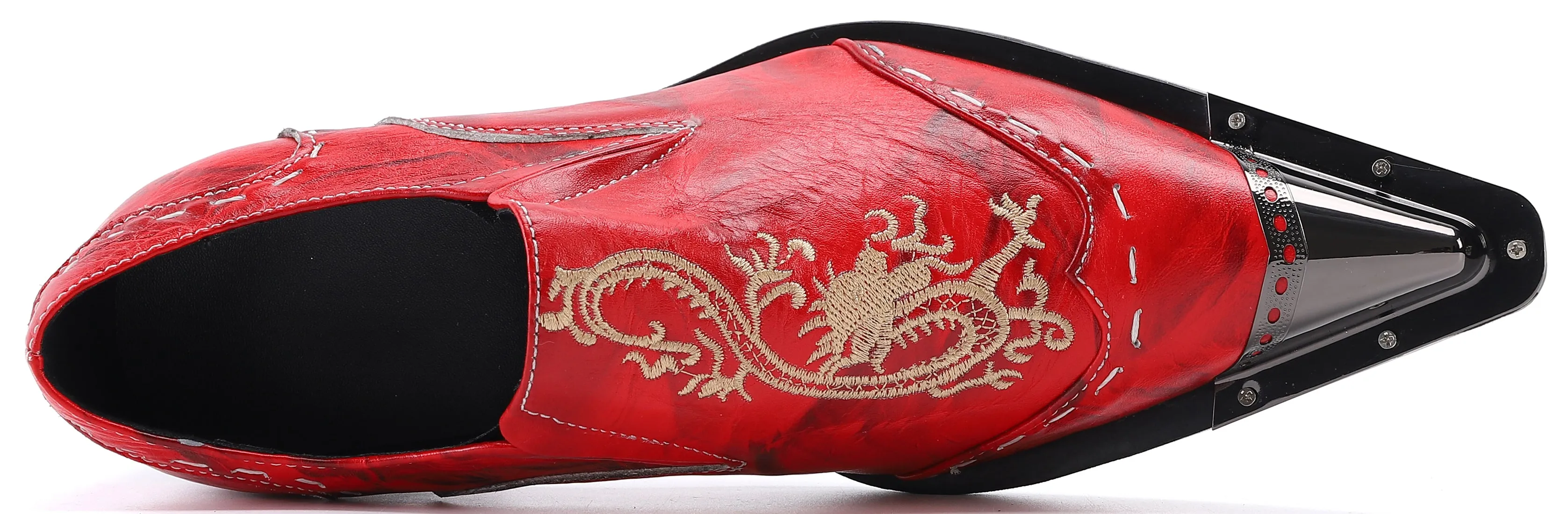 Men's Metal Tip Western Dragon Loafers