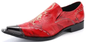 Men's Metal Tip Western Dragon Loafers