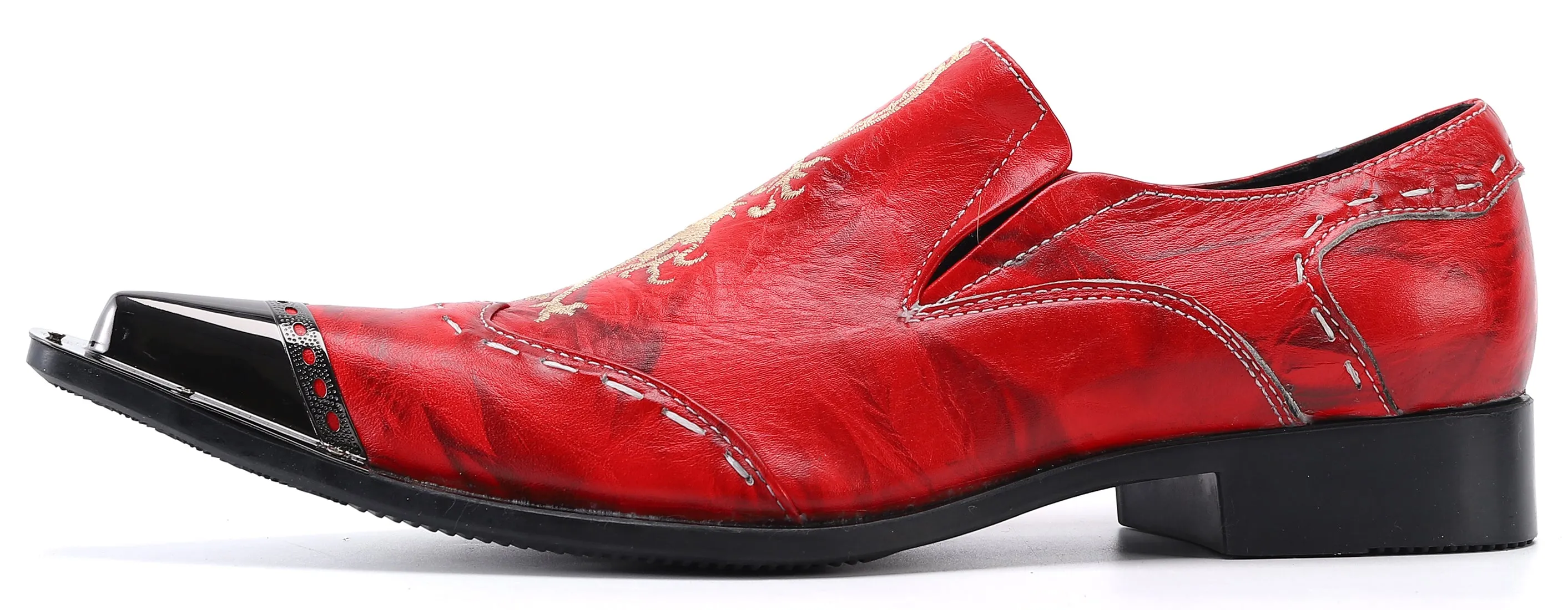 Men's Metal Tip Western Dragon Loafers