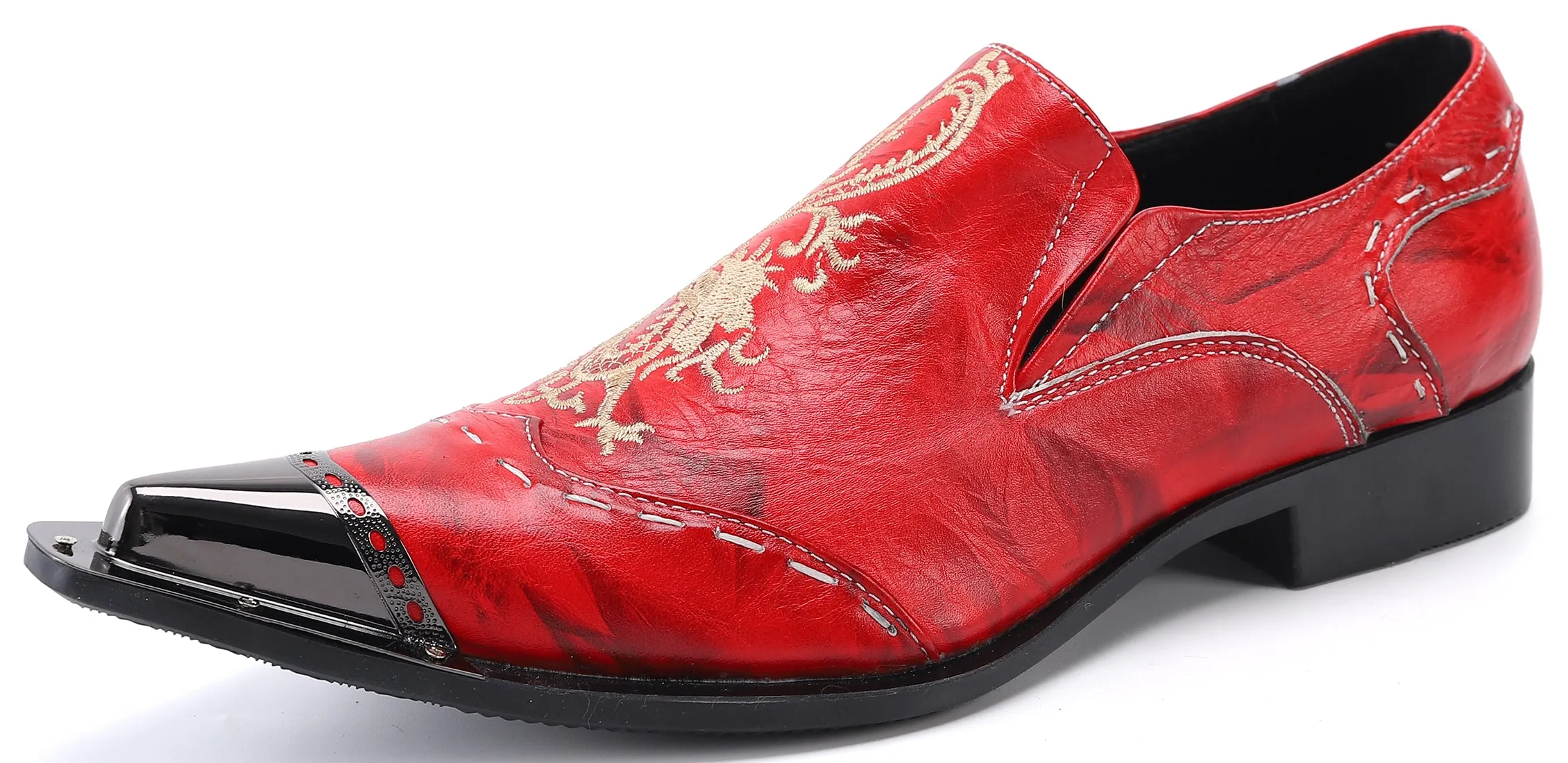 Men's Metal Tip Western Dragon Loafers