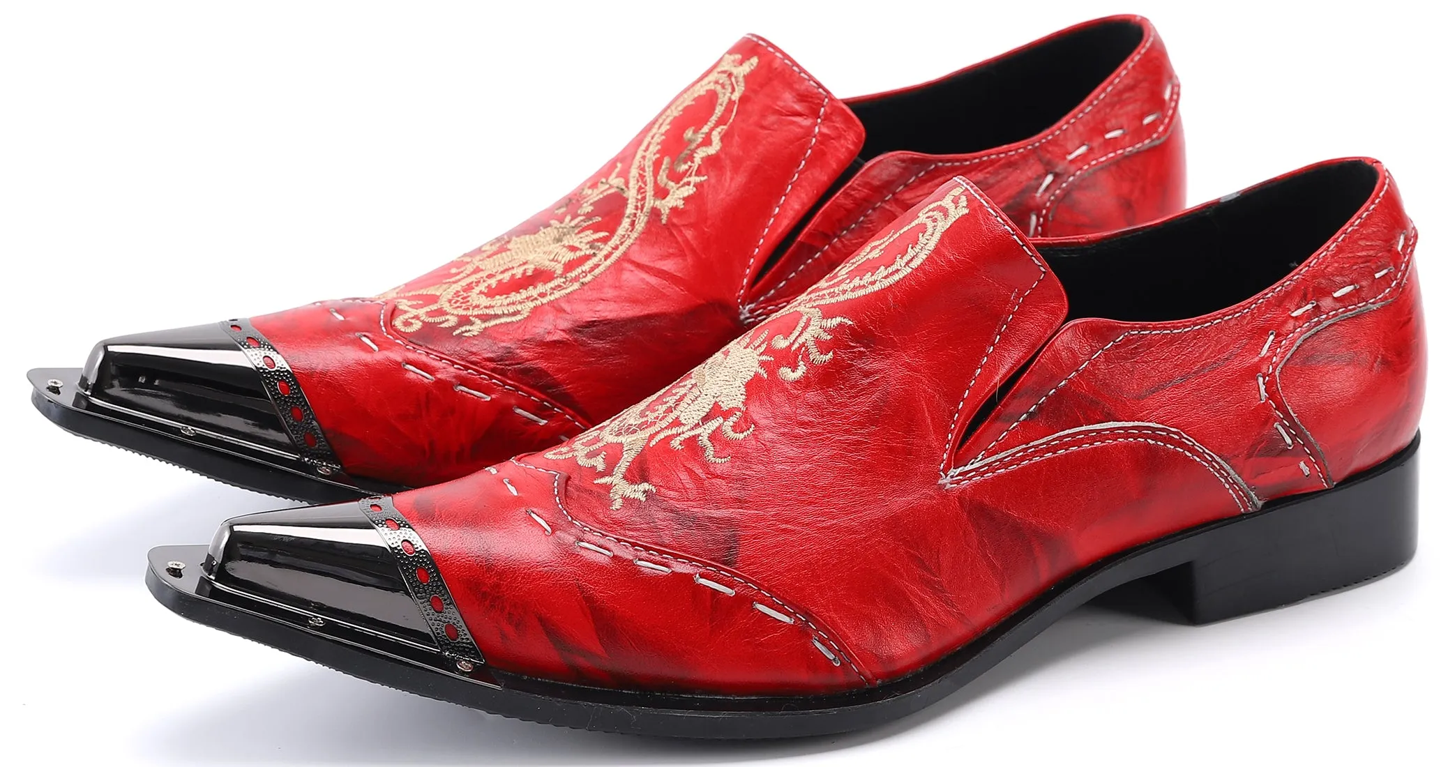 Men's Metal Tip Western Dragon Loafers