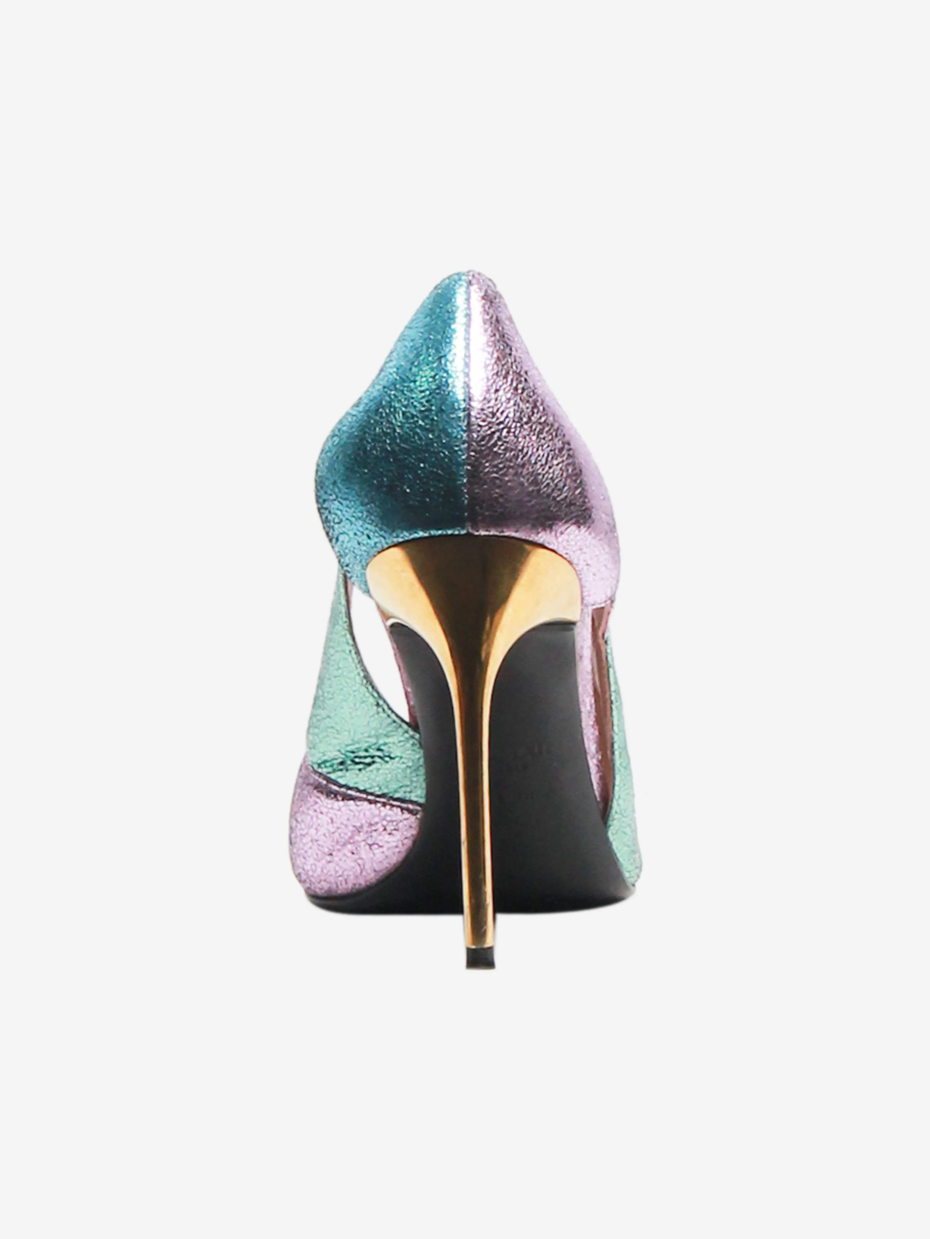 Multicoloured metallic cutout 80s stilettos - size EU 37 (UK 4)