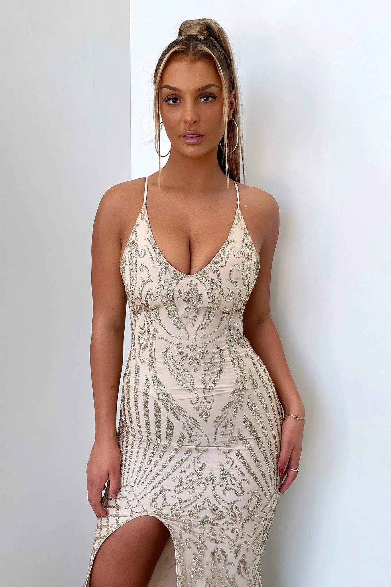 Narissa Maxi Dress - Gold Sequin