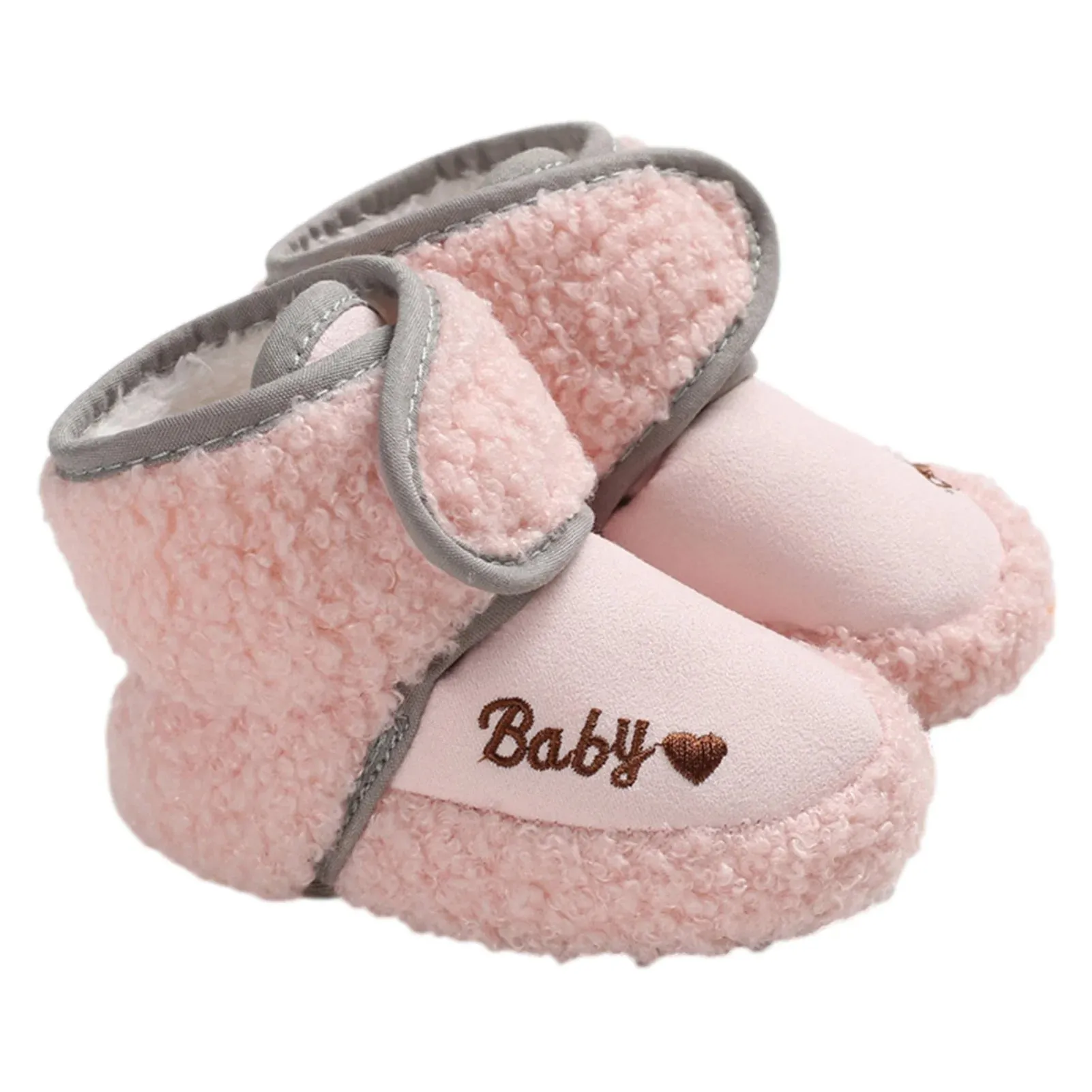 Newborn Winter Warm Snow Boots Non-Slip Soft Soled Walking Shoes Soft Bottom Non-Slip Cozy Thermal Wrap Booties