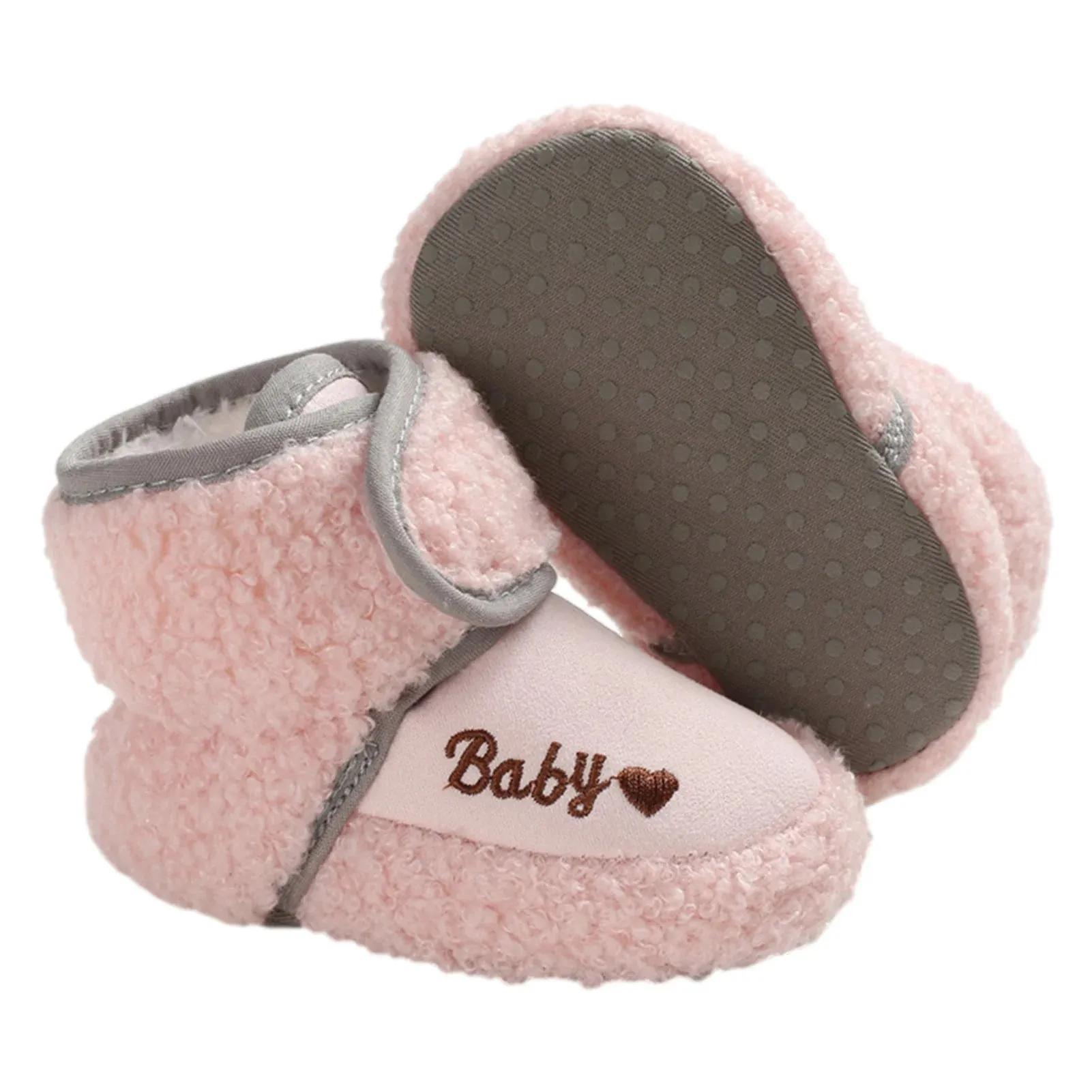 Newborn Winter Warm Snow Boots Non-Slip Soft Soled Walking Shoes Soft Bottom Non-Slip Cozy Thermal Wrap Booties