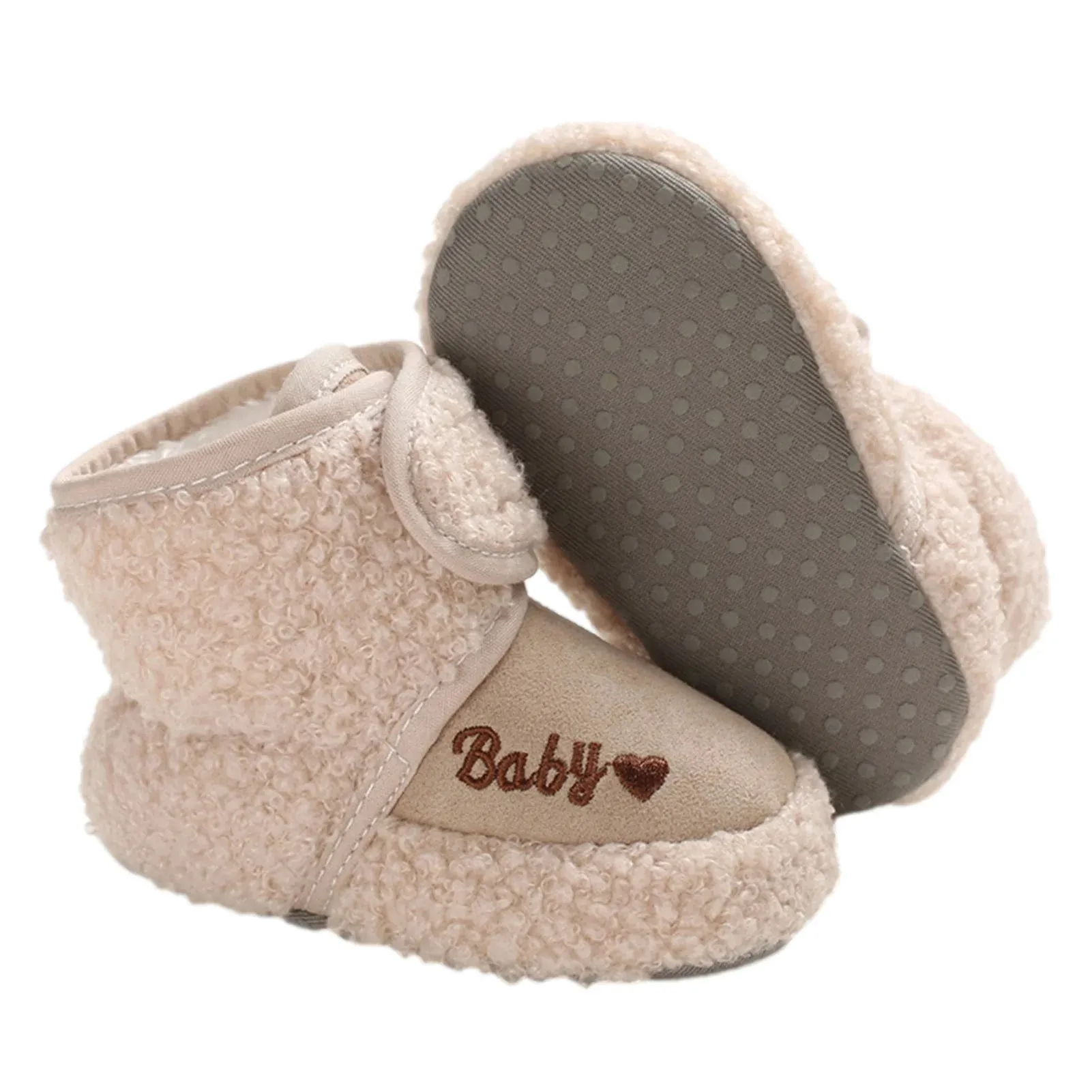 Newborn Winter Warm Snow Boots Non-Slip Soft Soled Walking Shoes Soft Bottom Non-Slip Cozy Thermal Wrap Booties