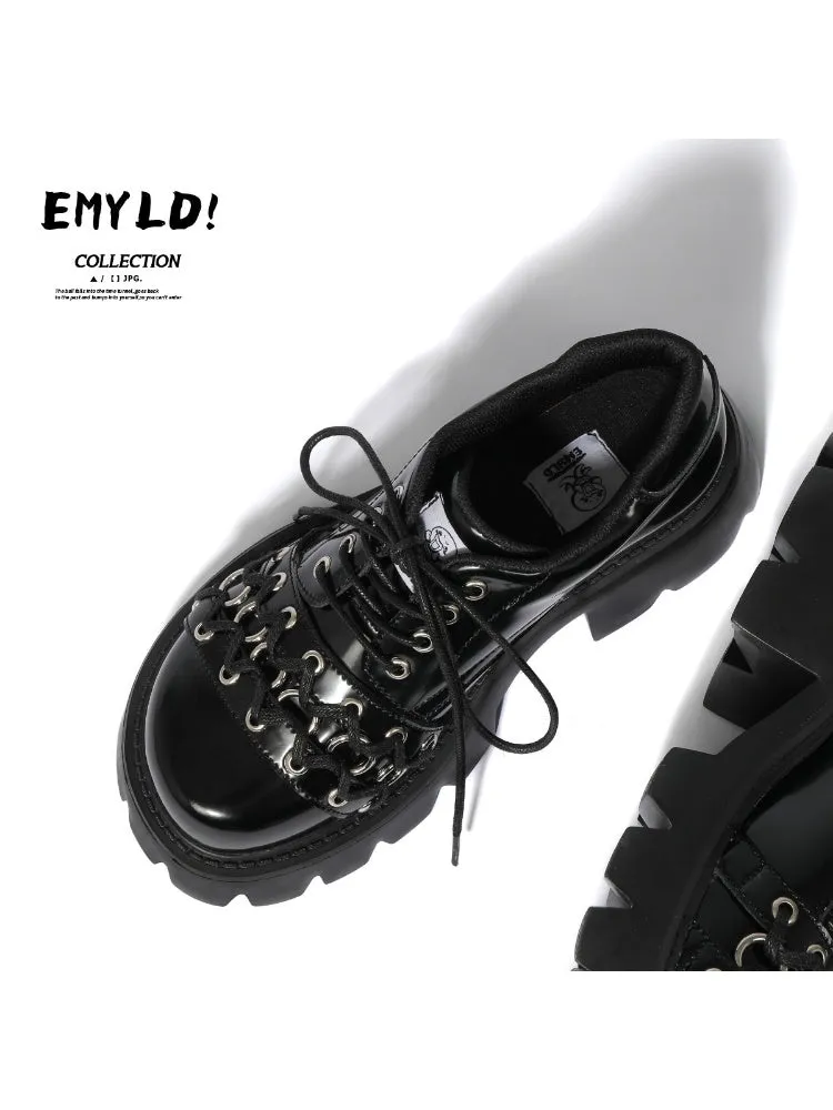 Niche Design Derby Eyelet Platform Shoes【s0000005182】