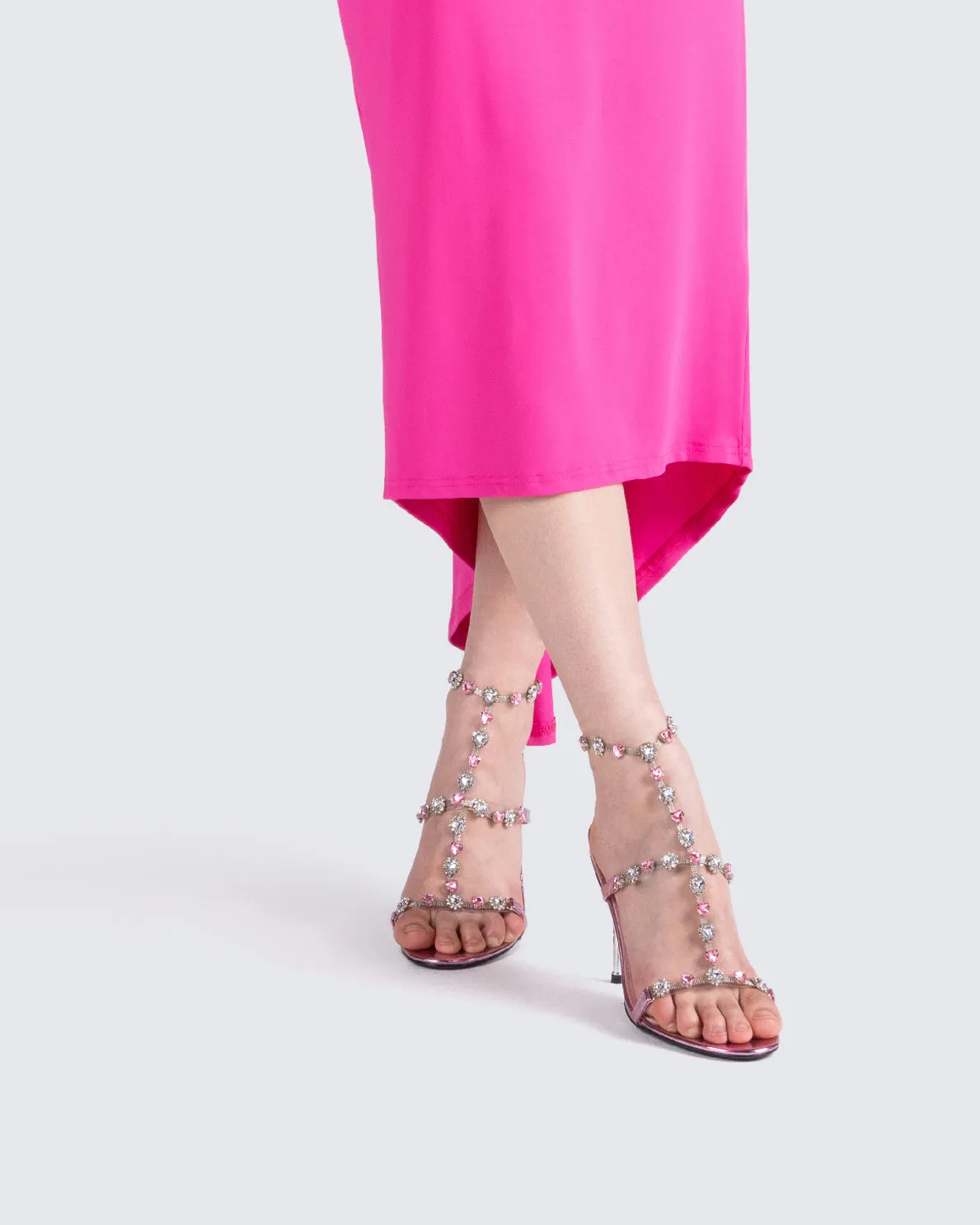 Nikki Pink Jewel Stiletto Heel