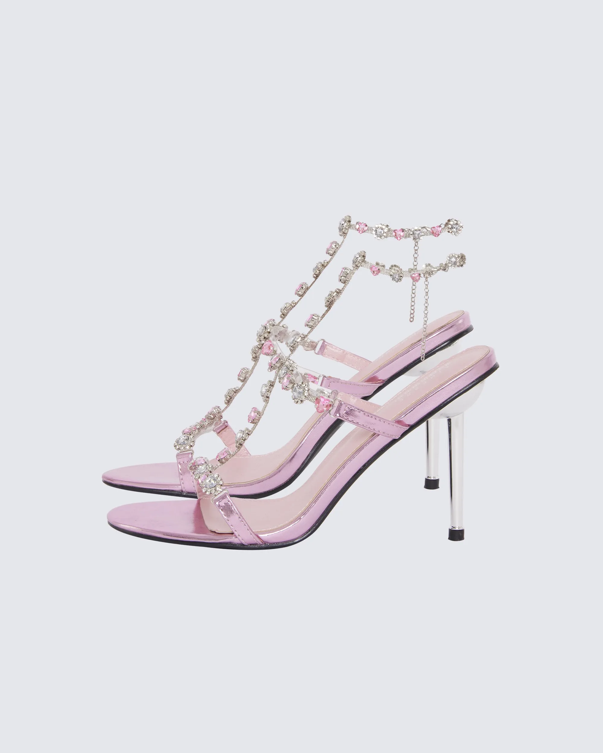 Nikki Pink Jewel Stiletto Heel