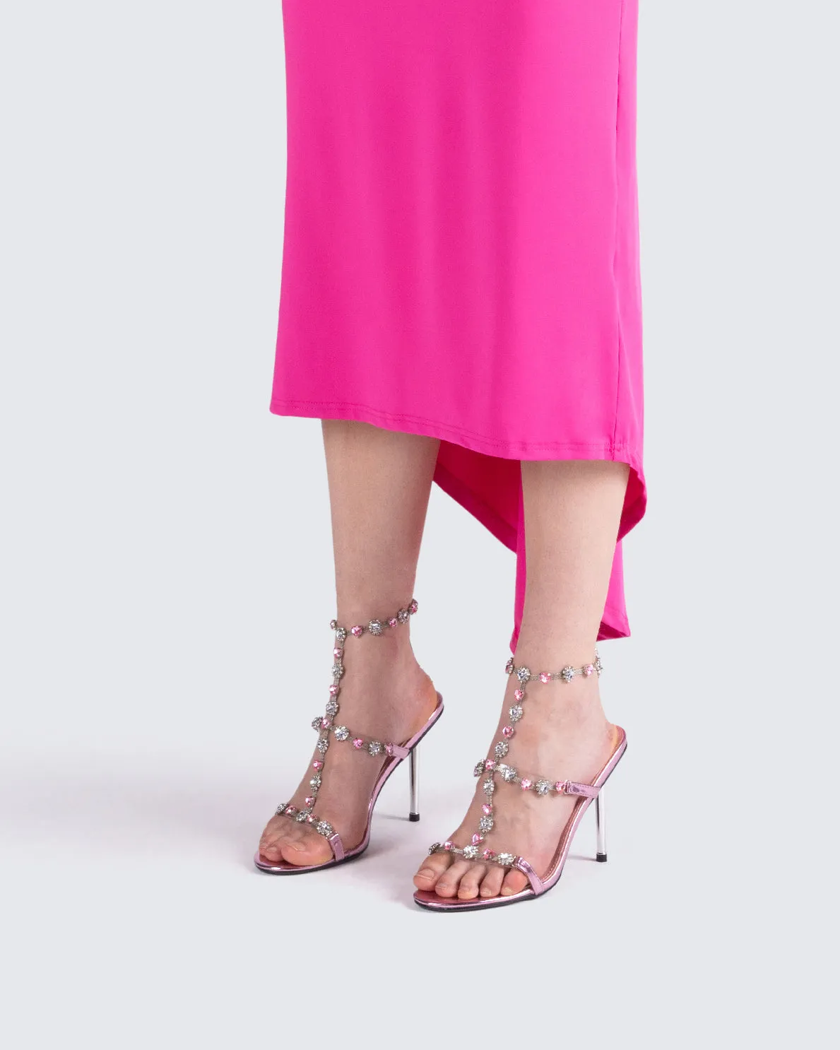 Nikki Pink Jewel Stiletto Heel