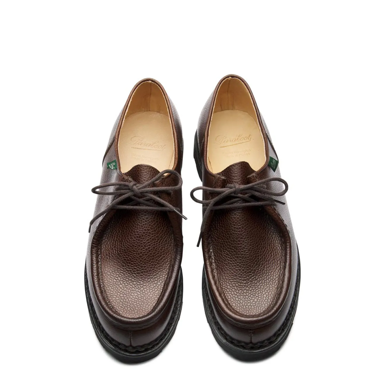 Paraboot Michael Shoe Grained Brown Leather