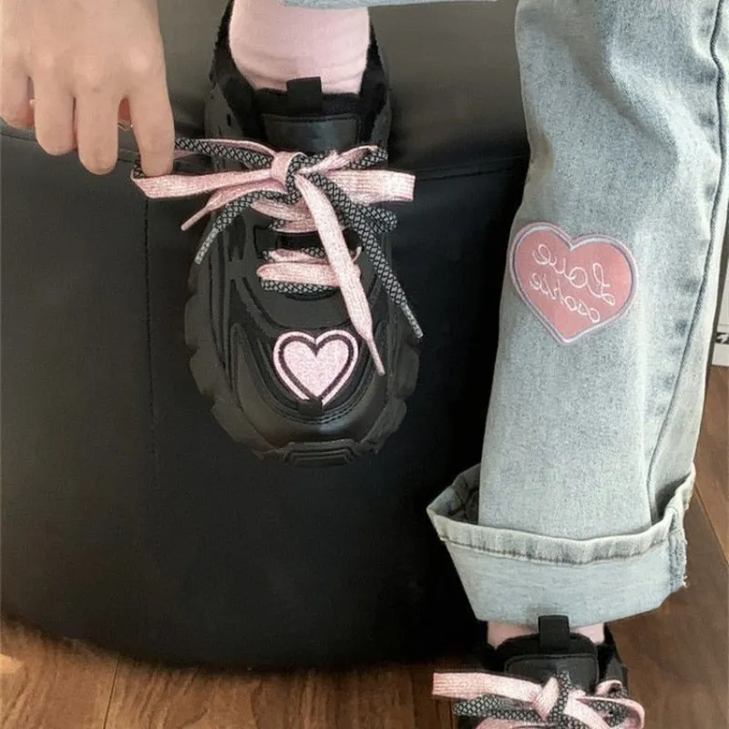 Pastel Goth Heart Sneakers