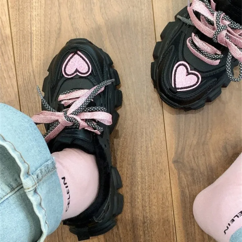 Pastel Goth Heart Sneakers