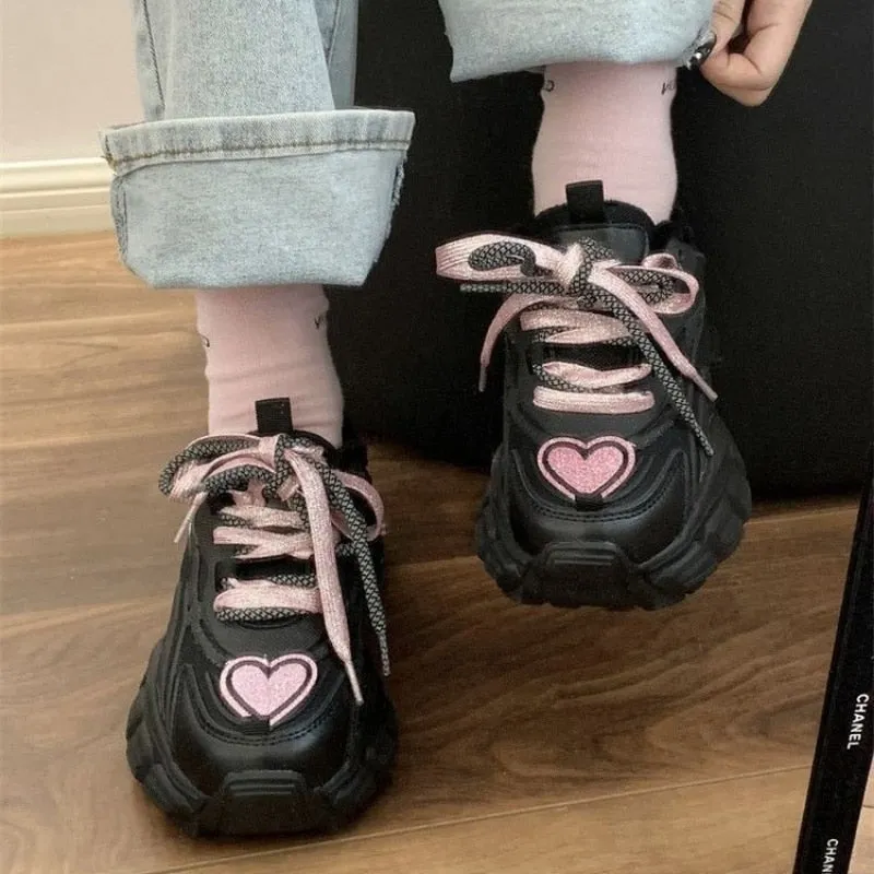 Pastel Goth Heart Sneakers