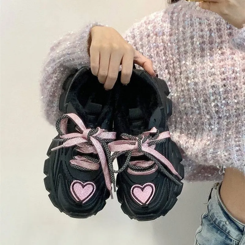 Pastel Goth Heart Sneakers