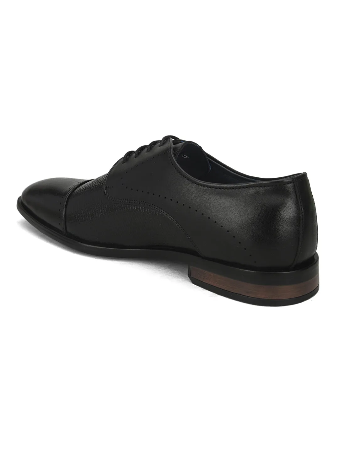 Pelle Albero Black Oxford Shoes For Men