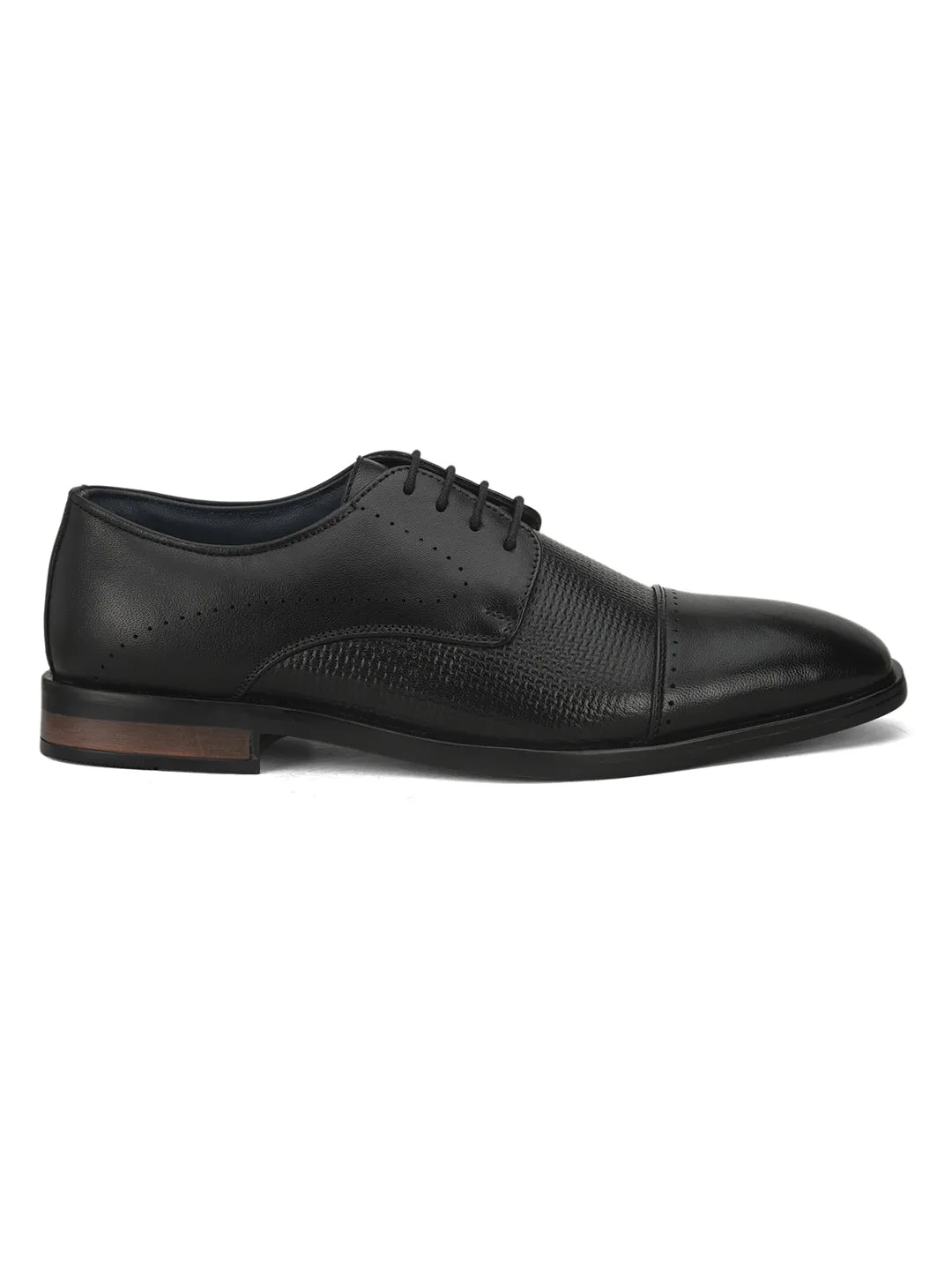 Pelle Albero Black Oxford Shoes For Men