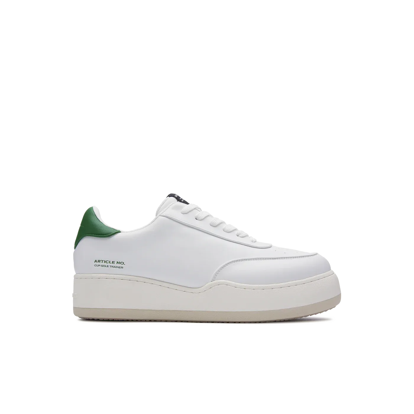 Pleather Burger Trainer - White/Green