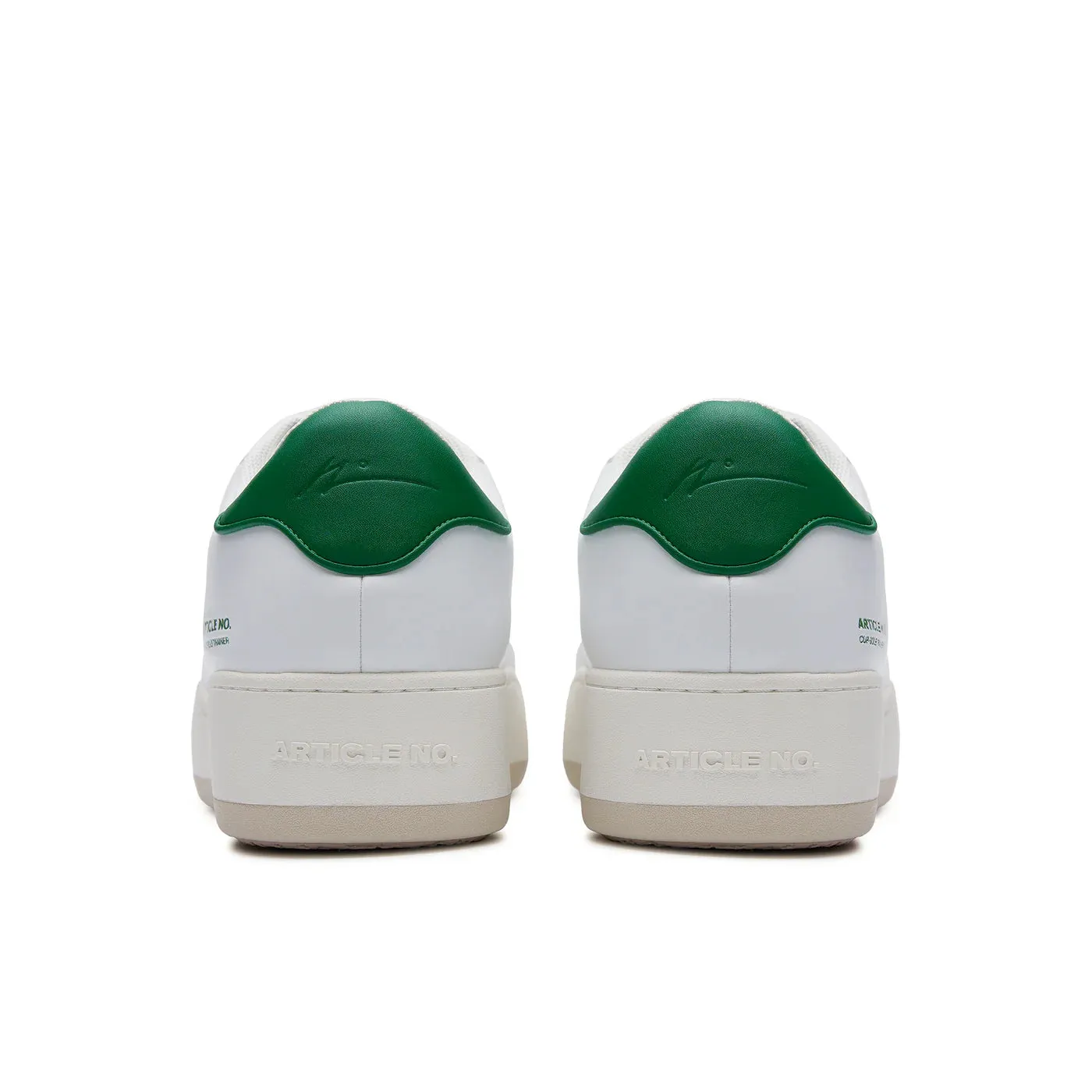 Pleather Burger Trainer - White/Green