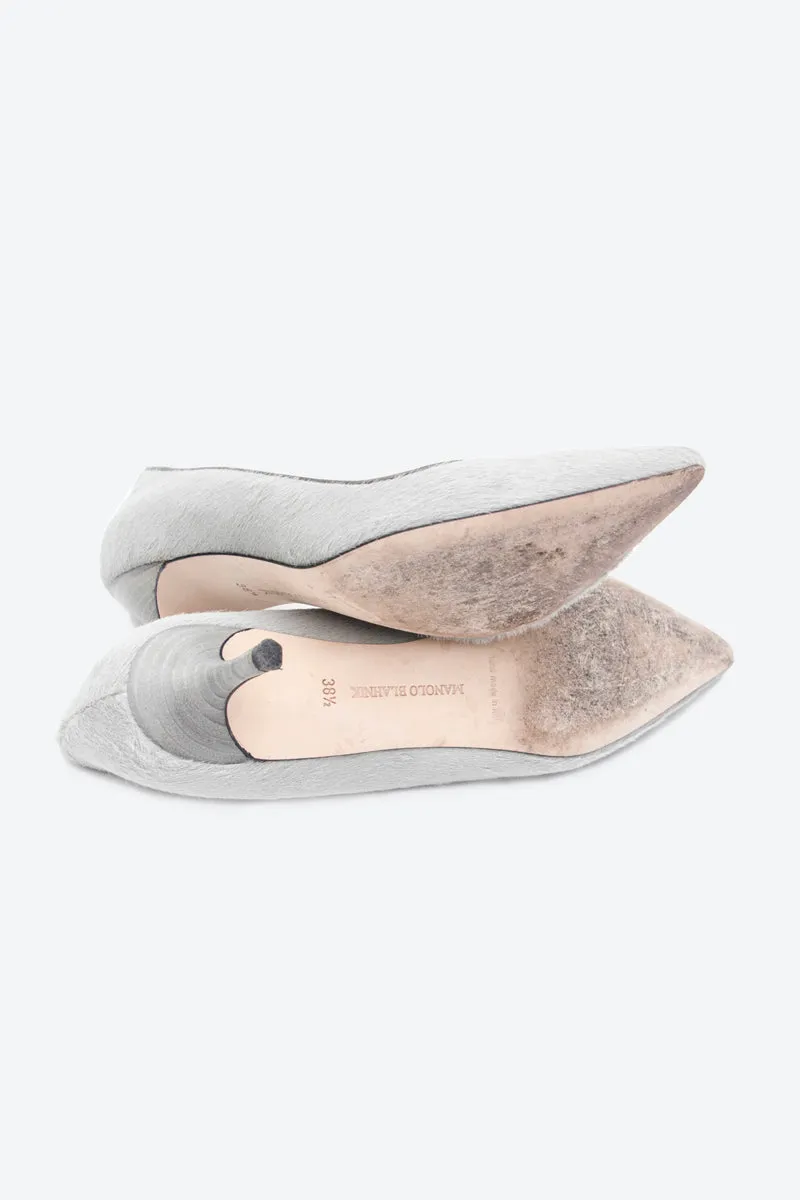 PONY HAIR KITTEN HEELS