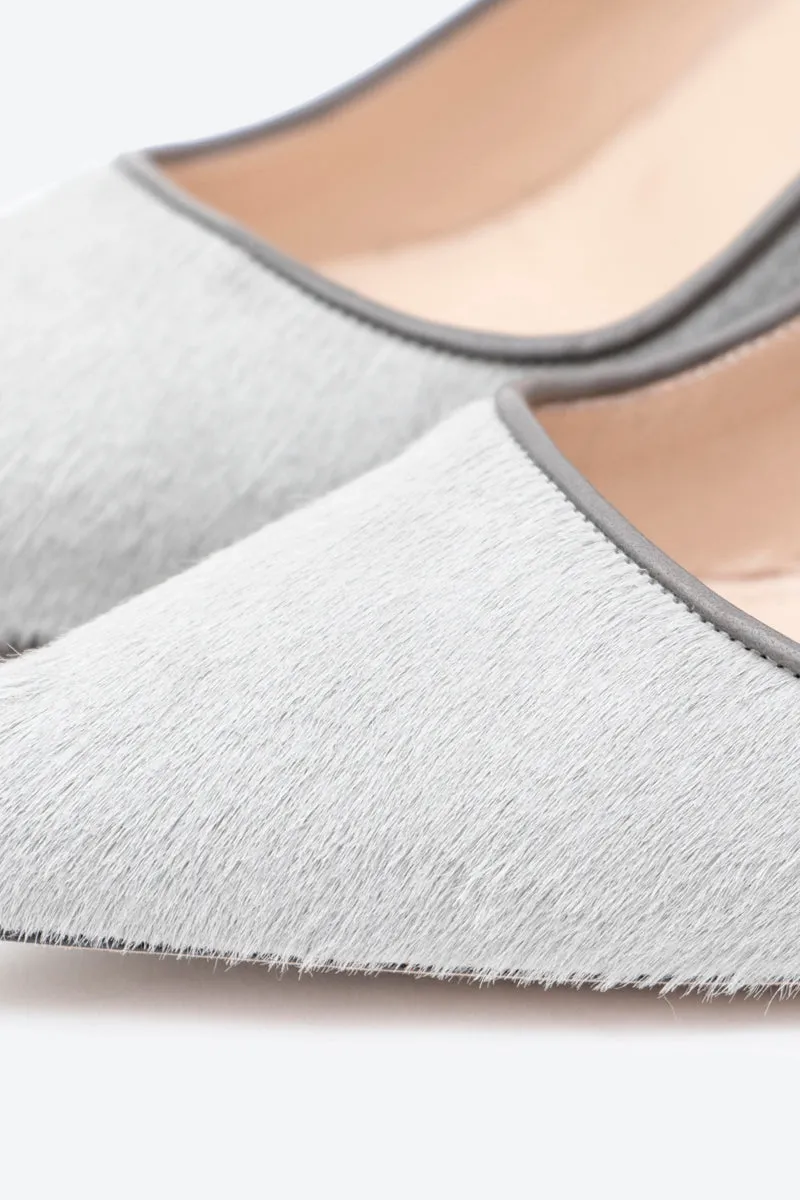 PONY HAIR KITTEN HEELS