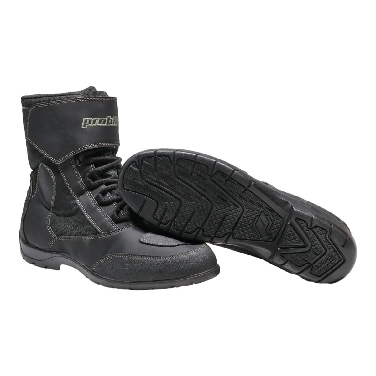 PROBIKER Biker Boots Black Leather Mens UK 9.5