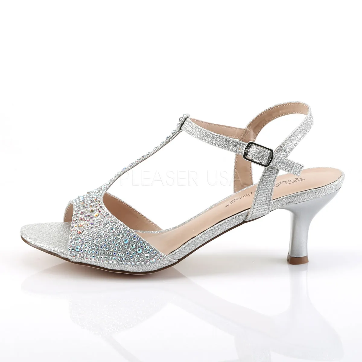Rhinestone Silver Prom Heels