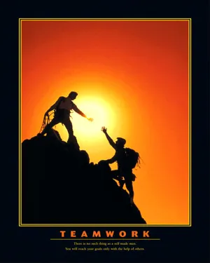 Rock Climbing "Teamwork" Motivational Poster - Eurographics