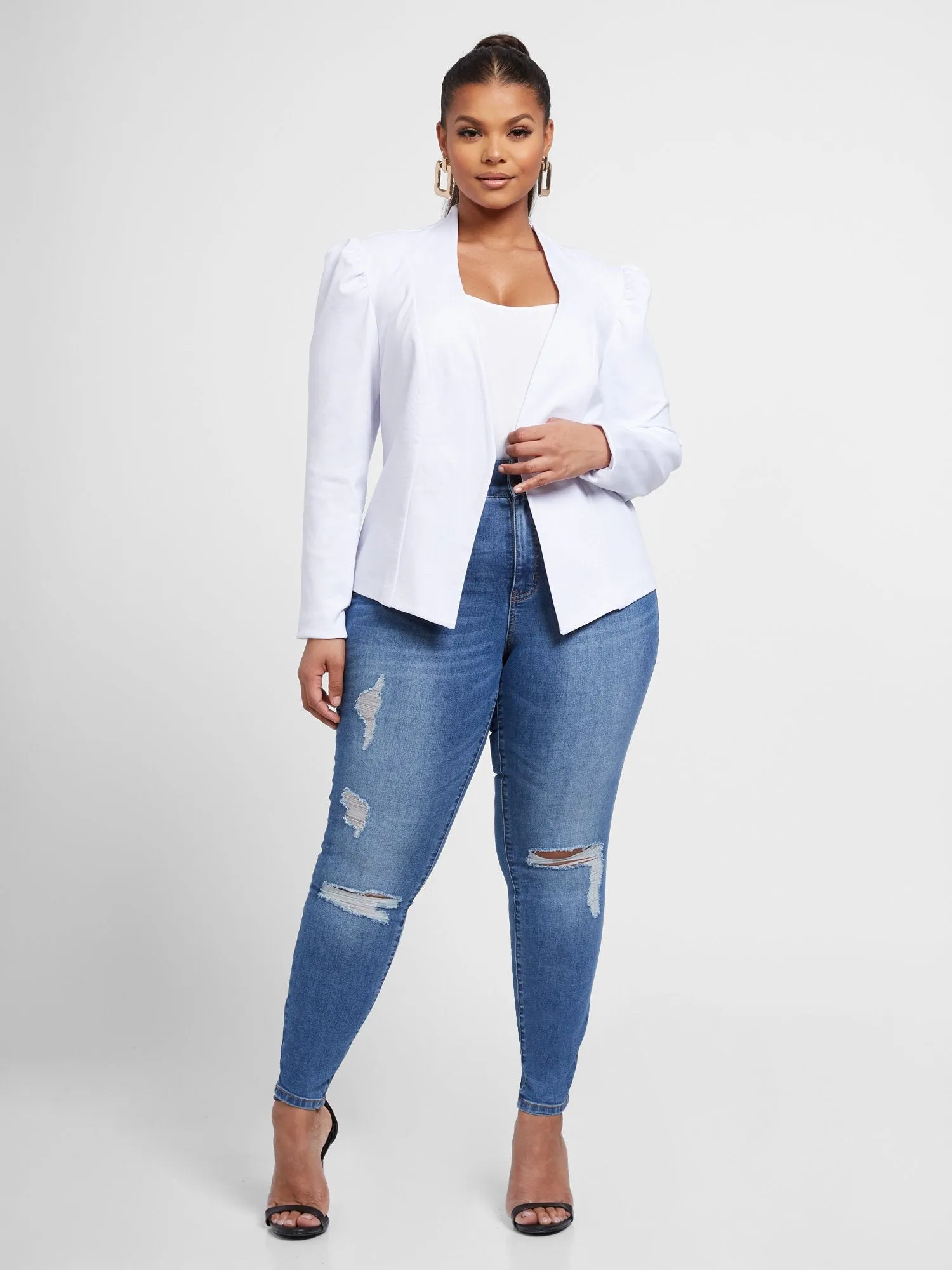Rory White Puff Sleeve Blazer