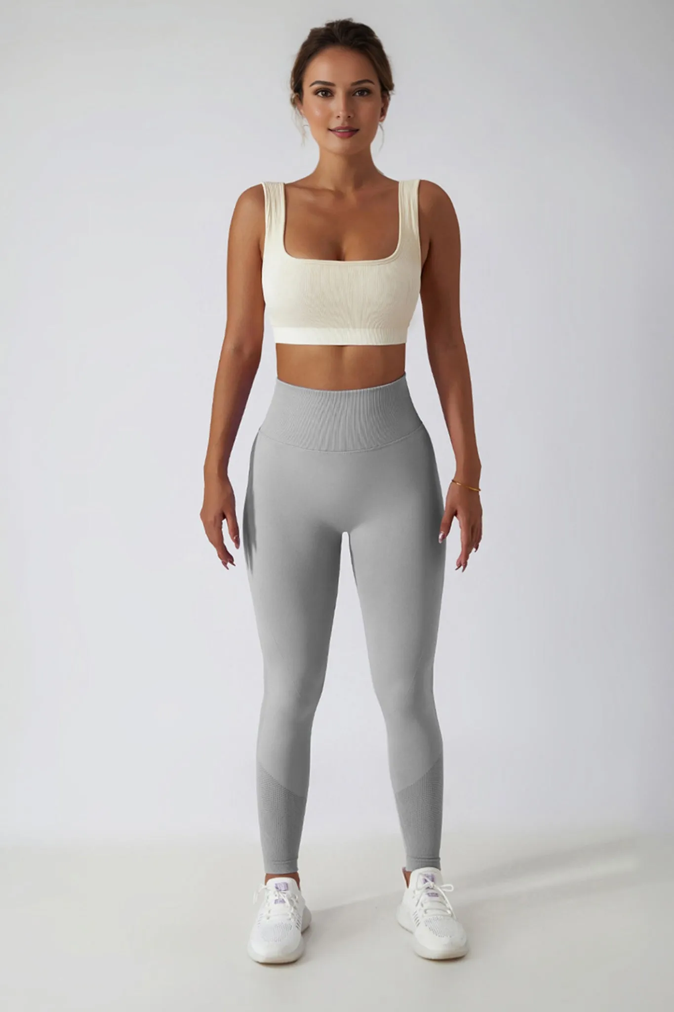 Sculpt Seamless Scrunch Leggings - Light Grey
