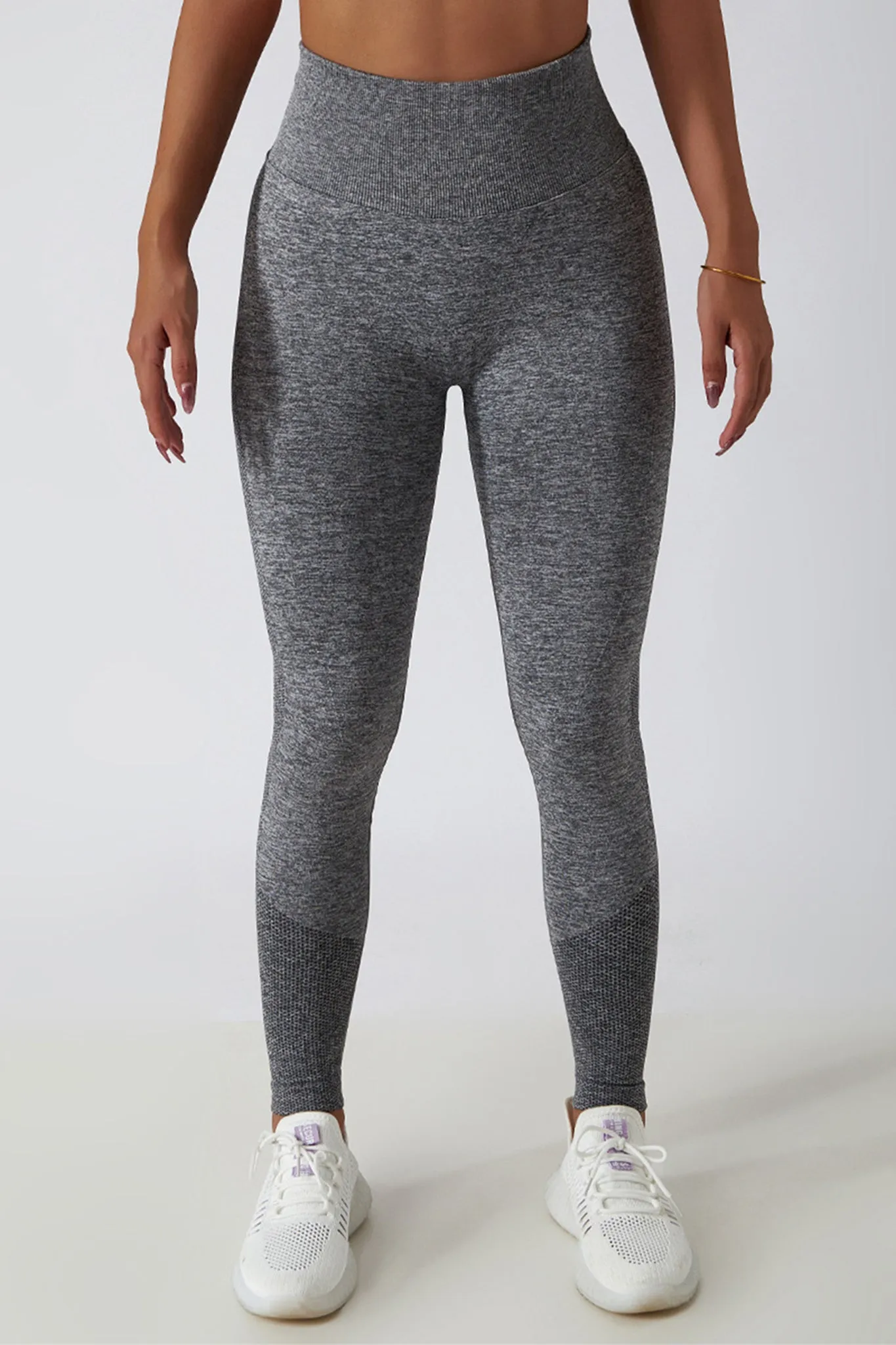 Sculpt Seamless Scrunch Leggings - Metallic Grey