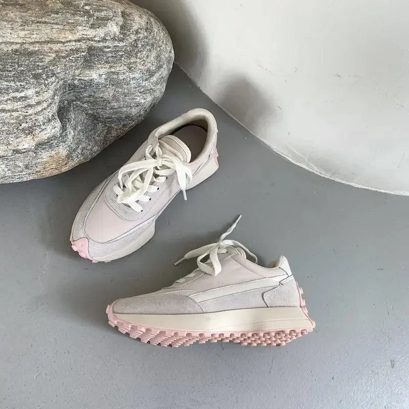 SKWB0352 Women's Casual Shoes - Suede Leather Platform Chunky Sneakers