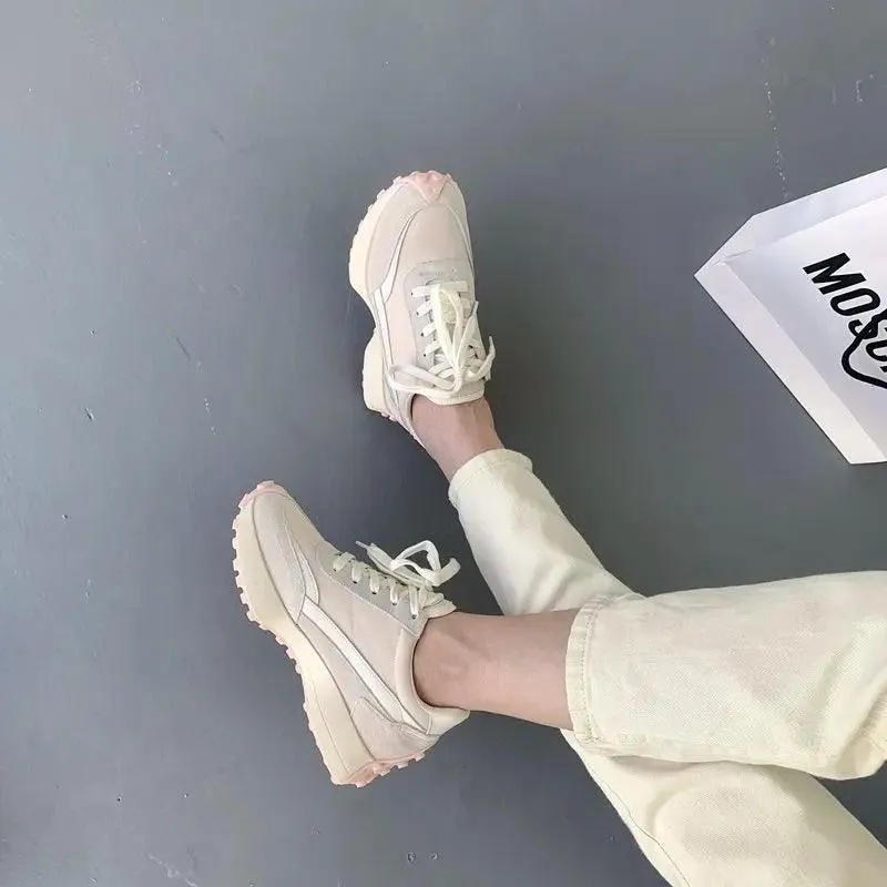 SKWB0352 Women's Casual Shoes - Suede Leather Platform Chunky Sneakers