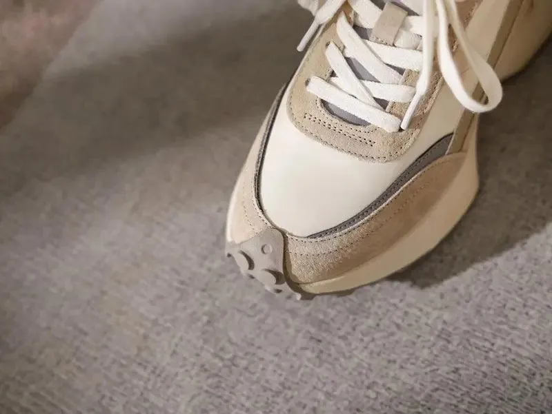SKWB0352 Women's Casual Shoes - Suede Leather Platform Chunky Sneakers
