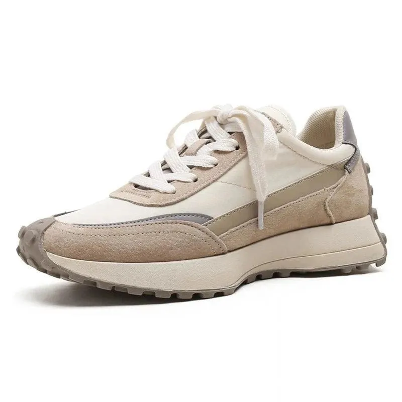 SKWB0352 Women's Casual Shoes - Suede Leather Platform Chunky Sneakers