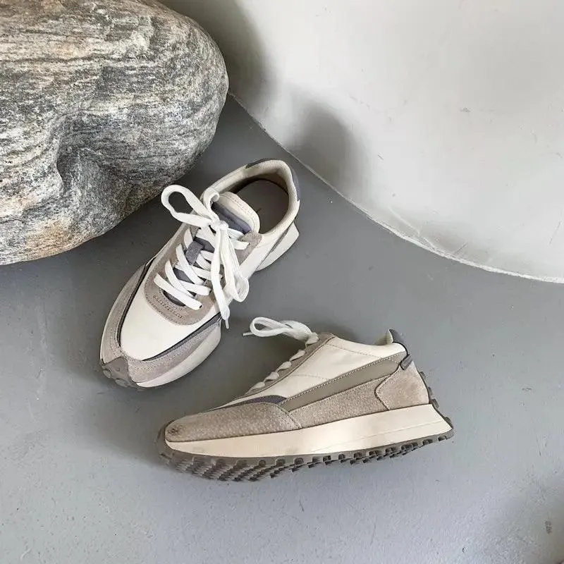 SKWB0352 Women's Casual Shoes - Suede Leather Platform Chunky Sneakers