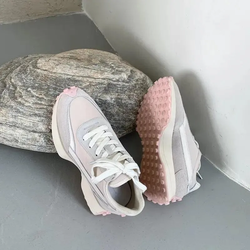 SKWB0352 Women's Casual Shoes - Suede Leather Platform Chunky Sneakers