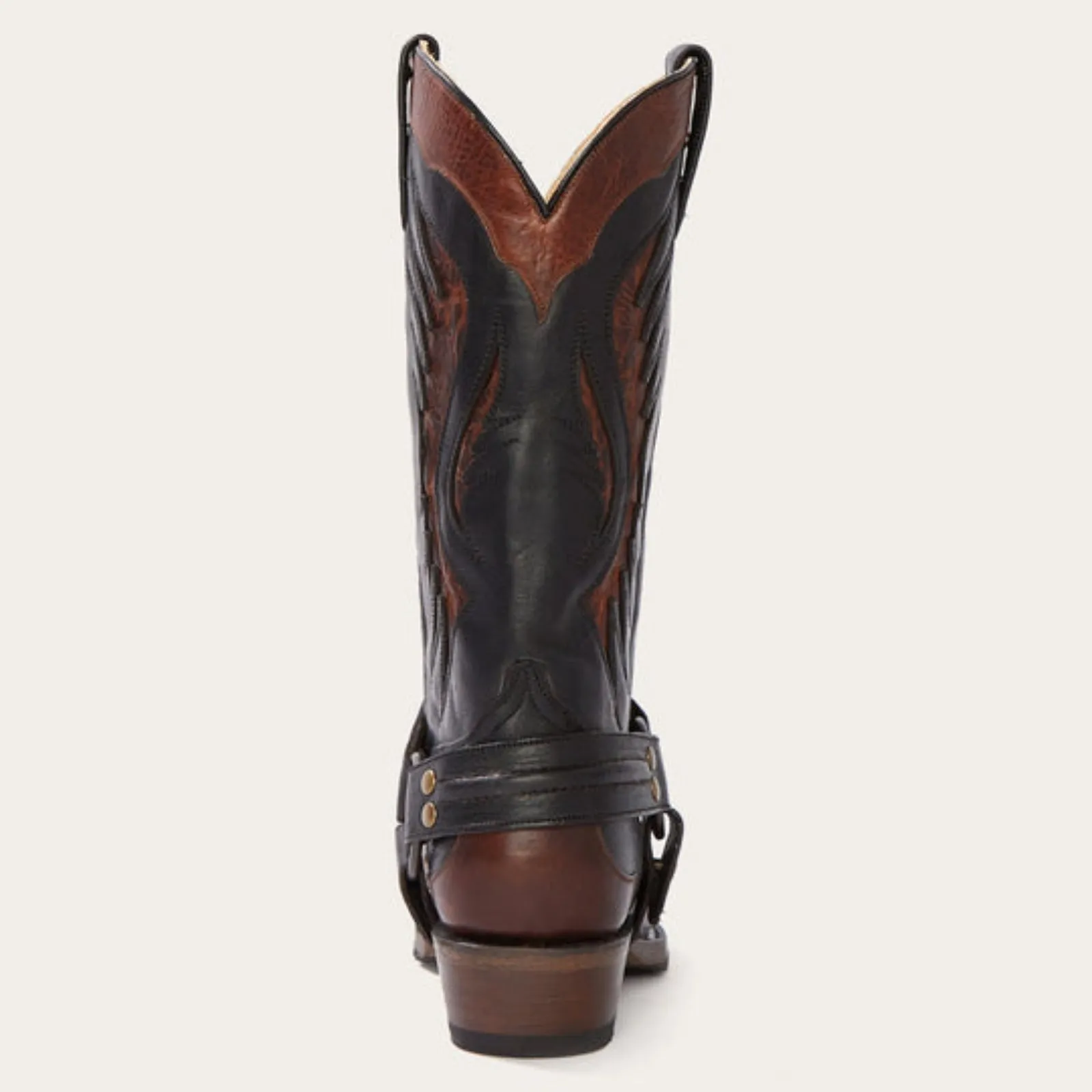 Stetson Men's Biker Oiled Leather Outlaw Toe Boots 3632