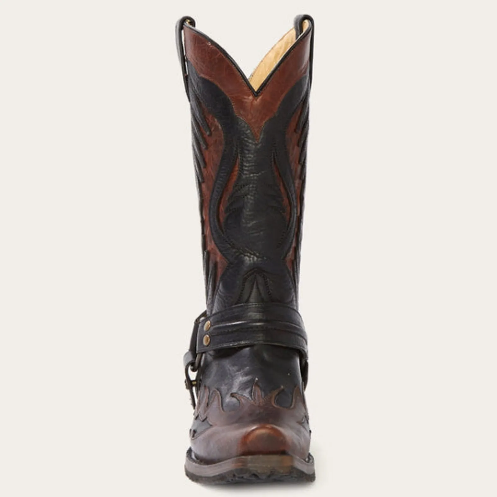 Stetson Men's Biker Oiled Leather Outlaw Toe Boots 3632