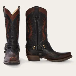 Stetson Men's Biker Oiled Leather Outlaw Toe Boots 3632