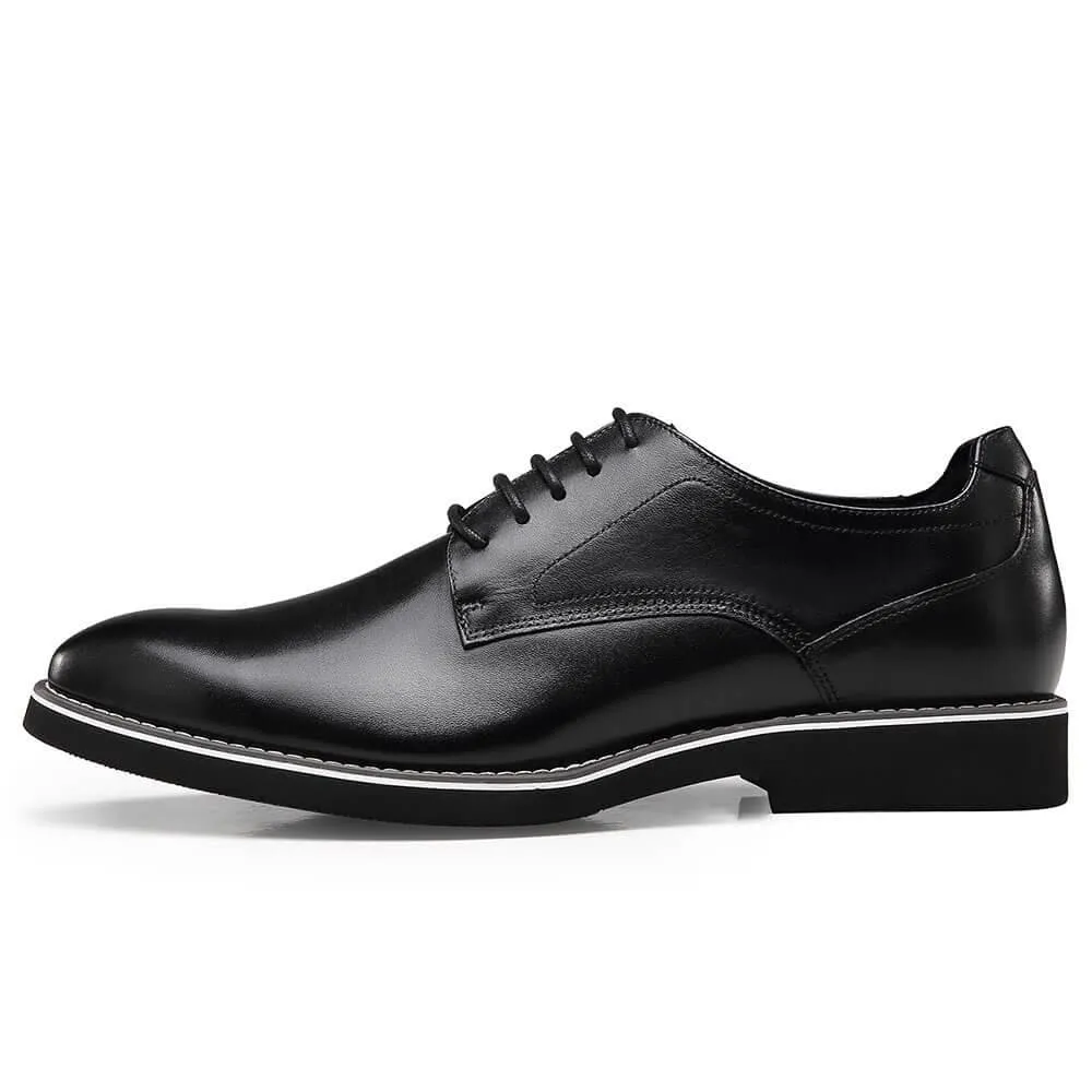 This item only ships to the United States - 5 CM / 1.95 Inches - CMR CHAMARIPA Elevator Derby Shoes For Men Black Leather Derby Make You Taller（复制）