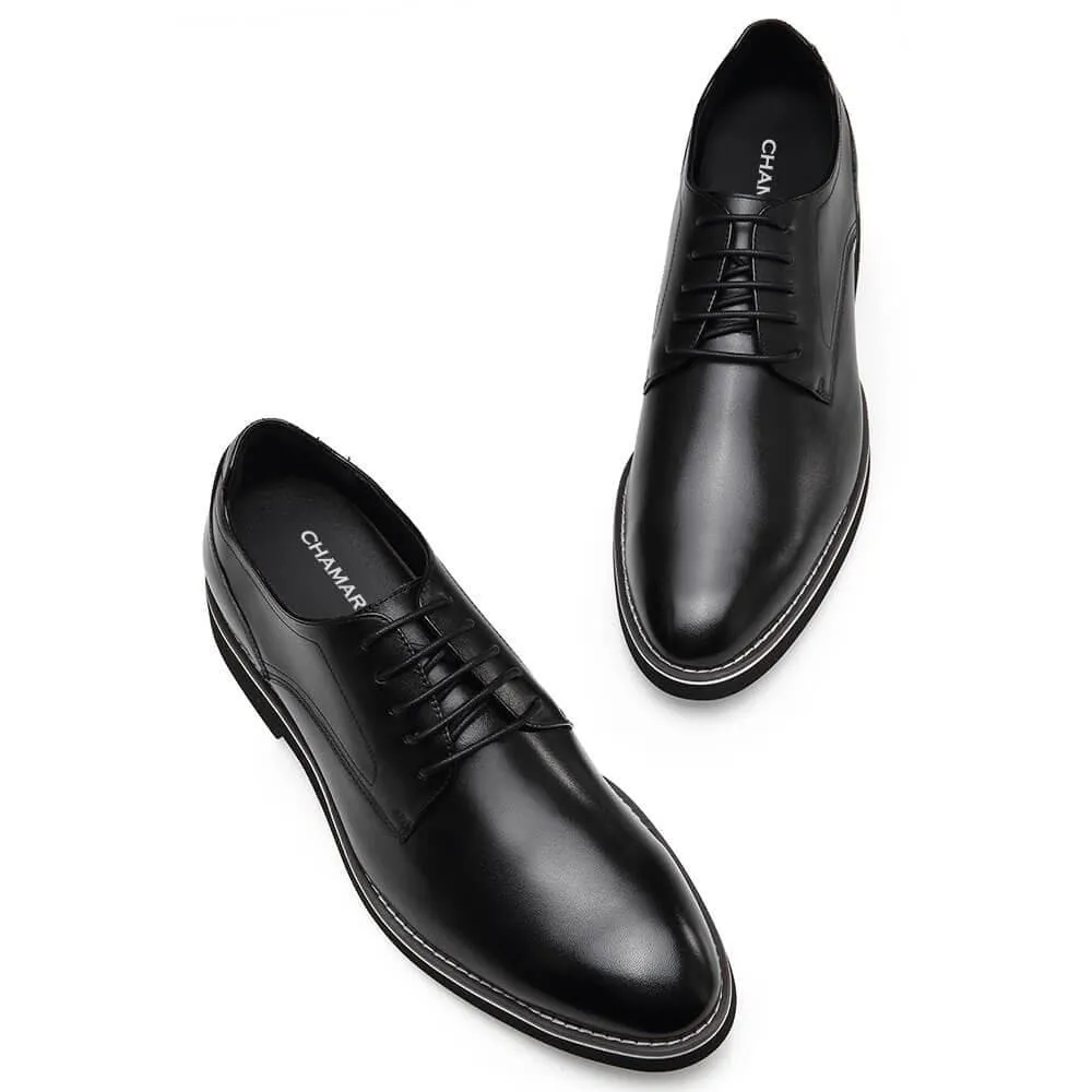 This item only ships to the United States - 5 CM / 1.95 Inches - CMR CHAMARIPA Elevator Derby Shoes For Men Black Leather Derby Make You Taller（复制）